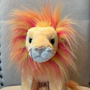 TY Beanie Buddy "Bushy" Lion Plush stuffed Animal Orange 12" Tag Protector VTG.